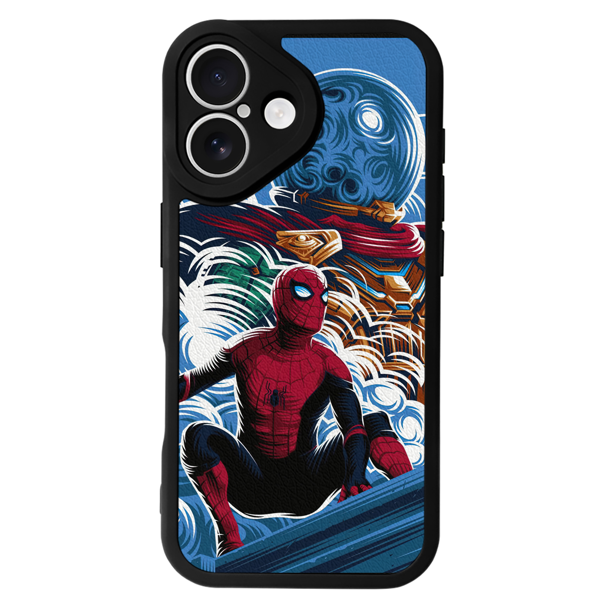 Spider Man スパイダーマン 【iPhone 16シリーズ対応】シリコンスマホケース（レザー調） 材質：シリコン